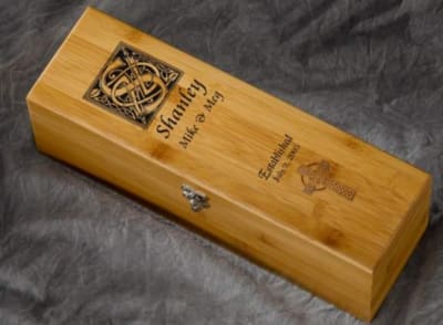 Engraved Personalized Celtic Wine Box