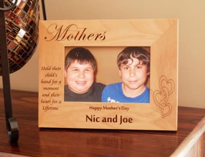 4" X 6" Personalized Mother's Day Picture Frame - Natural Hardwood