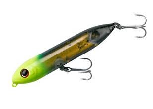 Heddon Super Spook Jr Blk Chartreuse Gold Insert