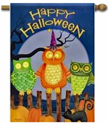 Halloween Owls House Flag