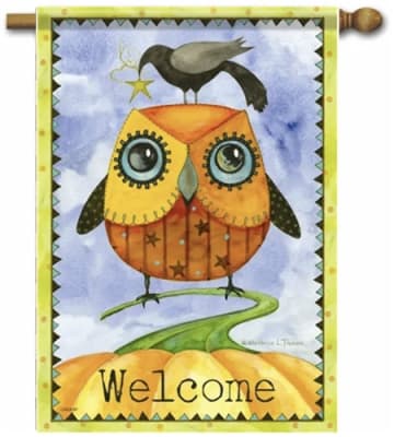 Autumn Owl Decorative House Flag