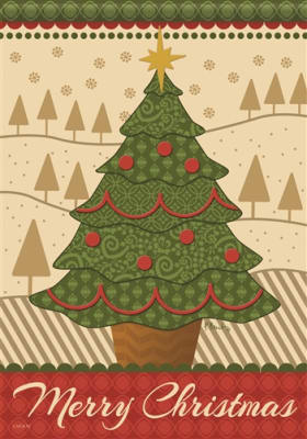 Merry Christmas Tree Decorative House Flag