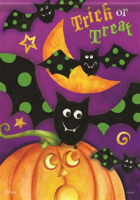 Trick or Treat Bats Decorative House Flag