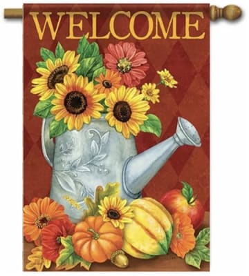 Harvest Watering Can Decorative House Flag