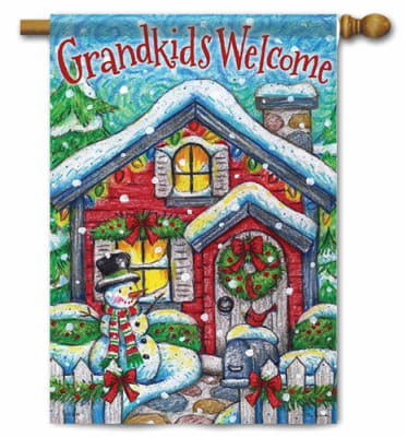 Grandkids Welcome Decorative House Flag