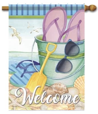 Beach Afternoon Decorative House Flag