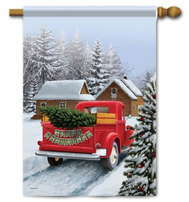 Christmas at Home Decorative House Flag