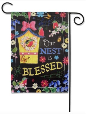 Blessed Birdhouse Decorative Garden Flag