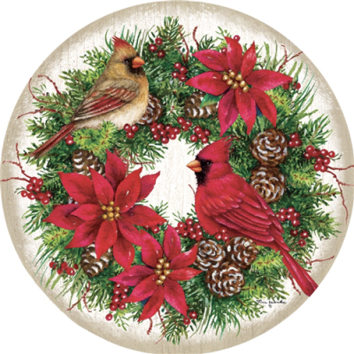 Cardinal Wreath Accent Magnet