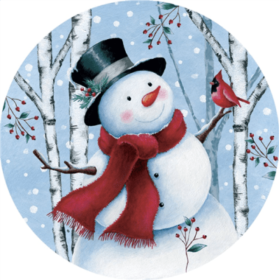 Top Hat Snowman Accent Magnet