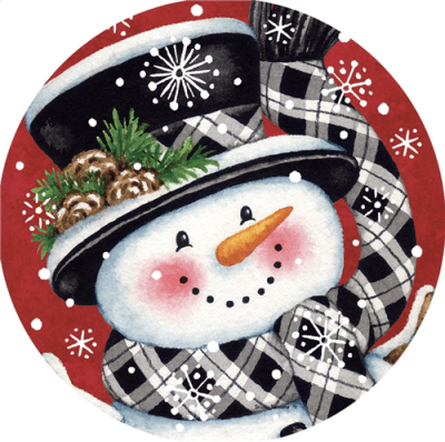 Black & Red Snowman Accent Magnet