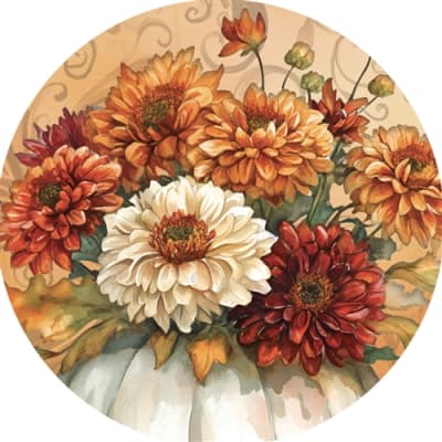 Pumpkin Mums Accent Magnet