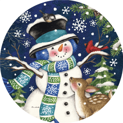Woodland Snowman Accent Magnet