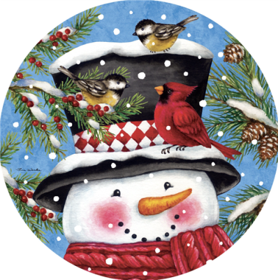 Snowman & Birds Accent Magnet