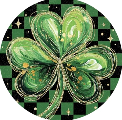 Checkered Shamrock Accent Magnet