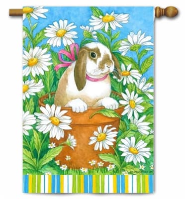 Peekaboo Bunny Decorative House Flag