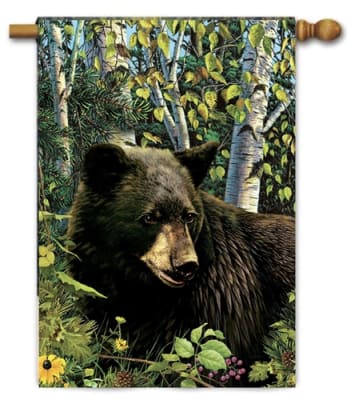 Bear in the Woods Decorative House Flag