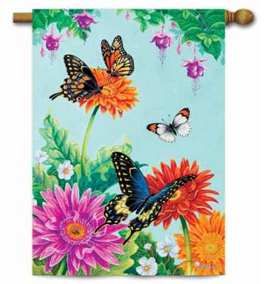 Butterfly Fuchsia Decorative House Flag