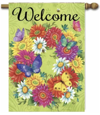Daisy Wreath Decorative House Flag