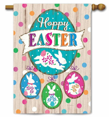 Wooden Easter Decorative House Flag