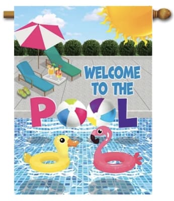 Welcome to the Pool Decorative House Flag