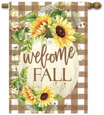 Sunflower Pumpkin Decorative House Flag