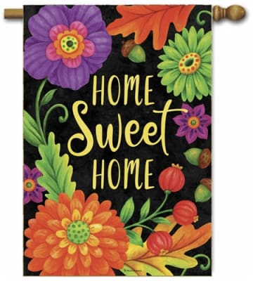 Home Sweet Flowers Decorative House Flag