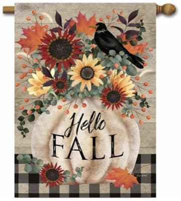Pumpkin & Crow Decorative House Flag