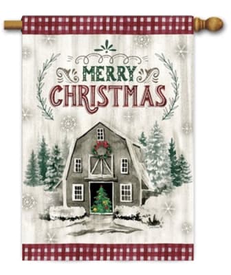 Christmas Barn Decorative House Flag