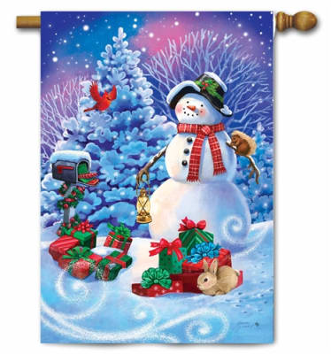 Magical Snowman Decorative House Flag