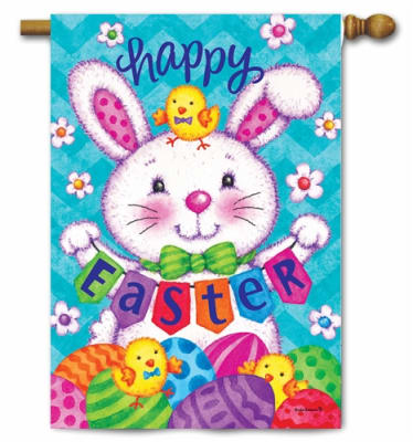 Bunny and Eggs Decorative House Flag