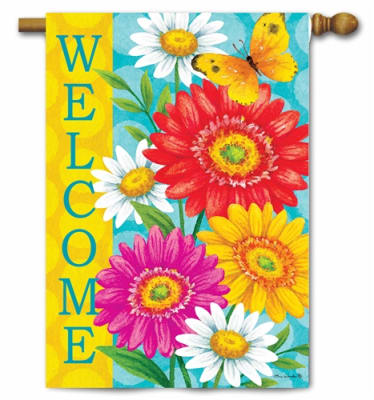Happy Gerberas Decorative House Flag