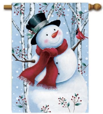 Top Hat Snowman Decorative House Flag