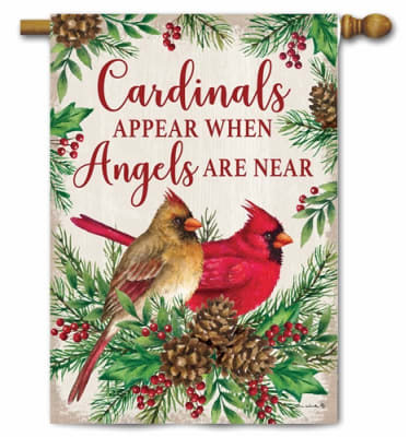 Cardinals and Angels Decorative House Flag
