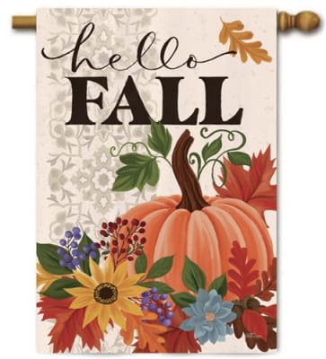 Hello Fall Decorative House Flag