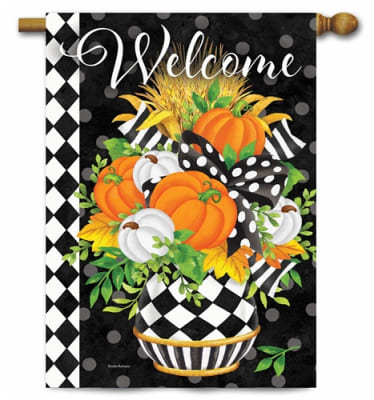 Black and White Planter Decorative House Flag