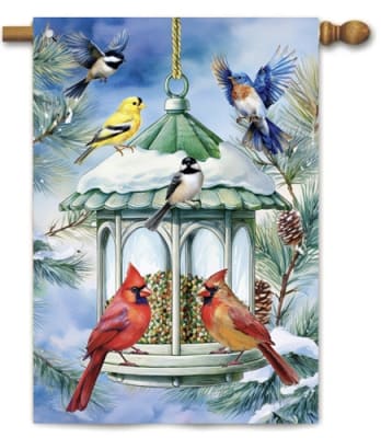 Winter Feeder Decorative House Flag