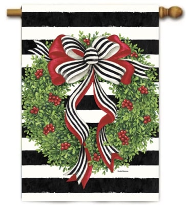Holiday Stripes n Decorative House Flag