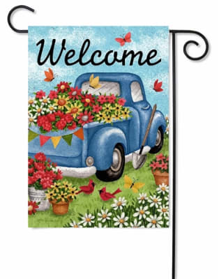 Flower Truck Decorative Garden Flag