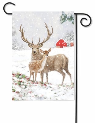 Deer Pair Decorative Garden Flag
