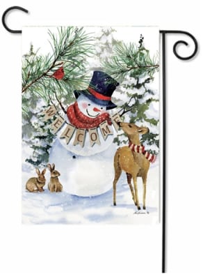 Deer Snowman Decorative Garden Flag