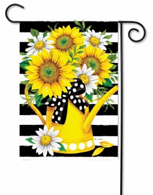 Sunflower Watering Can Decorative Garden Flag