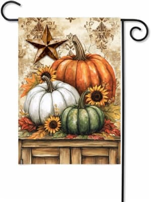 Rustic Pumpkins Decorative Garden Flag