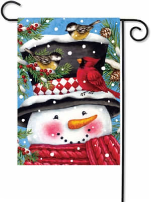 Snowman and Birds Decorative Garden Flag