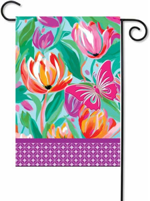 Vibrant Flowers Decorative Garden Flag