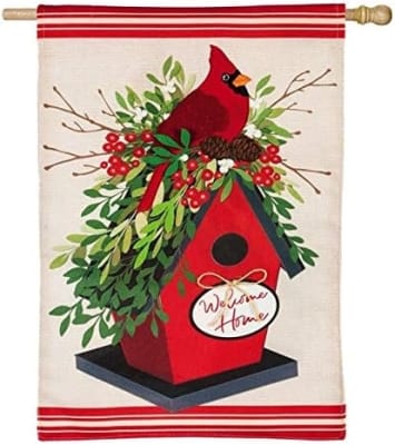 Holiday Birdhouse Standard House Flag