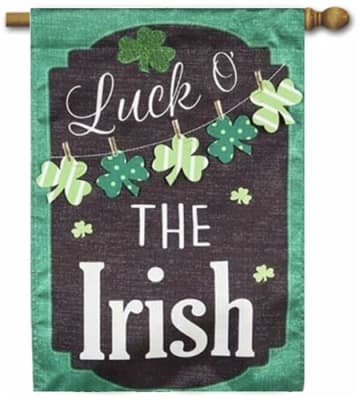 St. Patrick's Day Chalkboard Applique House Flag