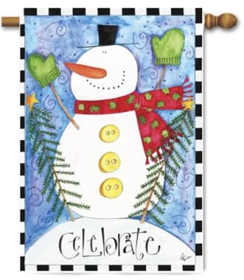 Celebrate Snowman Decorative House Flag