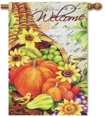 Cornucopia with Sunflowers Decorative House Flag