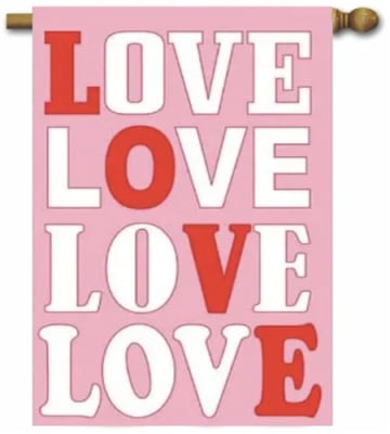 L-O-V-E Applique House Flag